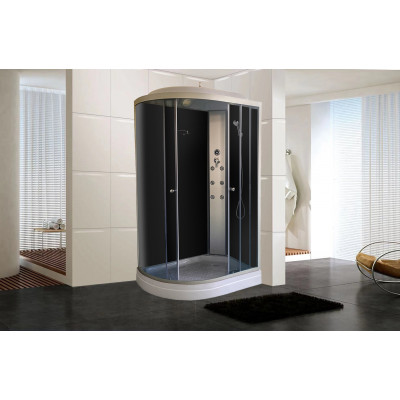 Душевая кабина 120х80 Н/П без электрики чер. ст. 8037А R ОДА