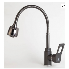 Смеситель кухня шар. гибкий гусак цв. серый 29558QH 35 мм Бах