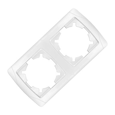 Маргарита белый Рамка Универсал 2-х местная горизонтальная МР002Г