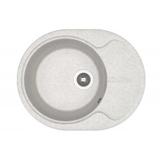 Мойка камень 620х510х217 овал крыло Серый Берта 620 с сифоном Флорентина