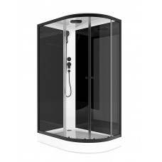 Душевая кабина 120х80 Н/П без электрики серые ст. Делайт L прозрач. стекло профиль графит