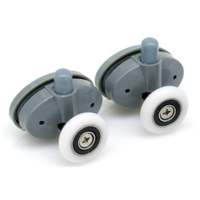 Ролики каб. душ.серые одно колесо 25мм нижние (2 отверстия)