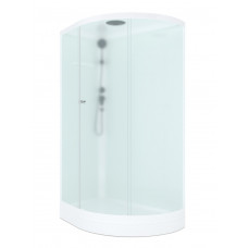 Душевая кабина 120х80 Н/П без электрики бел. ст. Делайт L сатин стекло профиль белый