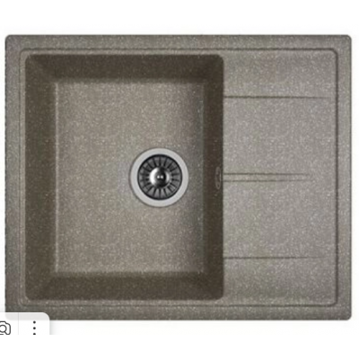 Мойка камень 580х470 квадрат черный Ника СМс Флорентина с сифоном