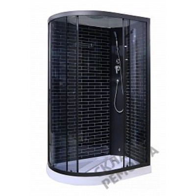 Душевая кабина 120х80 Н/П без электрики чер. ст. черный кирпич 5007 L Р ОДА