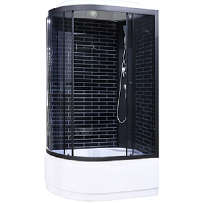 Душевая кабина 120х80 В/П без электрики чер. ст. черный кирпич BST5006 R P ОДА