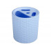 Подставка пластик для зубных щеток Плетенка голубой