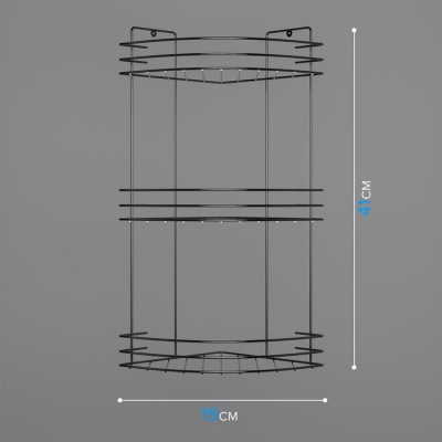 Полка металл хром угловая 3-я д/ванной АЛТ 66 С 19×19×45 см 6827806