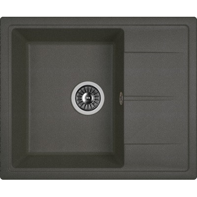 Мойка камень 580х470 квадрат графит Ника СМс Флорентина с сифоном