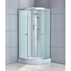 Душевая кабина 100х100 Н/П без электрики бел. ст. 8402 Р frosted ОДА