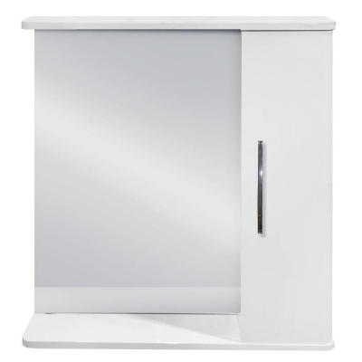 80 Россо белый шкаф с зерк. 80х70 правый без освещения