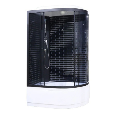 Душевая кабина 120х80 В/П без электрики чер. ст. черный кирпич BST5006 L Р ОДА