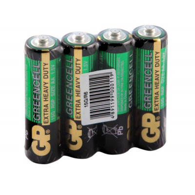 Батарейка солевая GP R6 GREEN CELL 15G-OS4 S-4/40/200/100 4891199000119/0133