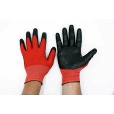 Перчатки нейлон обливка нитрил черно-красные (уп12пар)