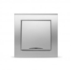 Бриллиант серебро Выключатель Универсал 1кл с подсв.с/у 7949643