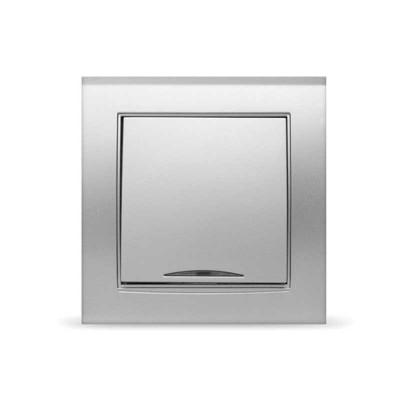 Бриллиант серебро Выключатель Универсал 1кл с подсв.с/у 7949643