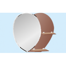 Зеркало овал в 66х54 5015 Амур корич. 2 полки