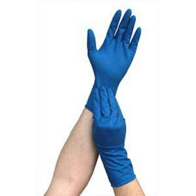Перчатки резиновые Латекс особопрочные М синие (уп25)